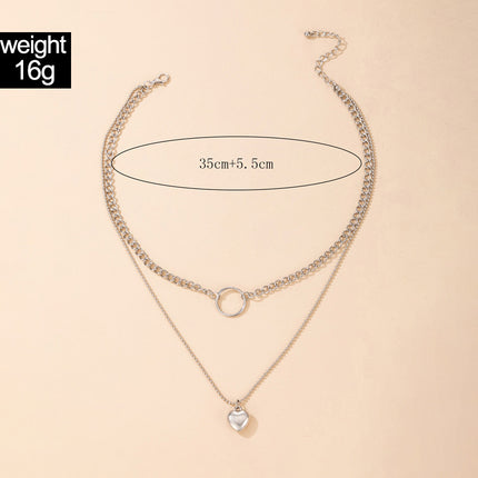 Heart Layered Chain Necklace for Women