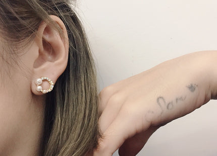 Imitate Pearl Flower Earrings