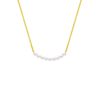 Pearl Pendant Wire Chain Necklace