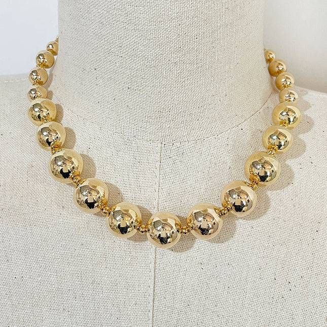 Chunky Big Ball Beads Chain Choker Necklace