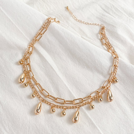 Hip Hop Droplet Bead Pendant Necklace Bracelet Set - FASHION SHEGOODS LLC