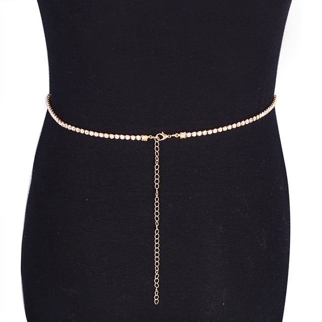 Women Sexy Rhinestone Waist Chain for Body Jewelry