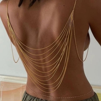 Multi-layer Shoulder Vest Chain Body Jewelry Chest Brass Chain
