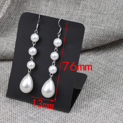 Elegant Women Long Tassel Pearl Earrings