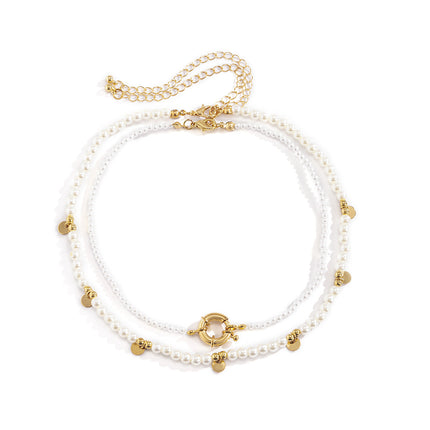Imitation Pearl Geometric Pendant Necklace - FASHION SHEGOODS LLC