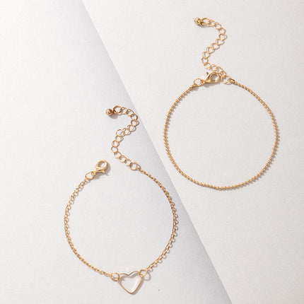 Hollow Heart Charm Bracelet