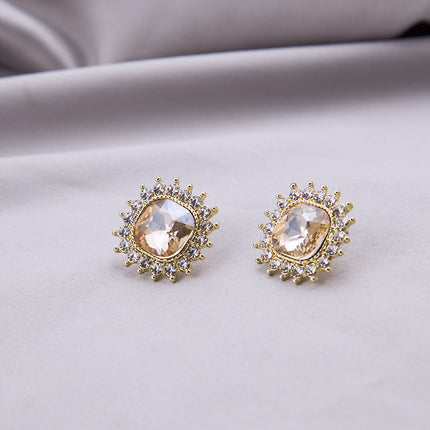 Geometric Square Rhinestone Earring - FASHION SHEGOODS LLC