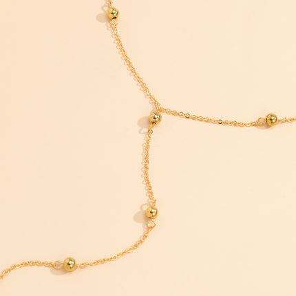 Long Chain CCB Beaded Pendant Tassels Necklace