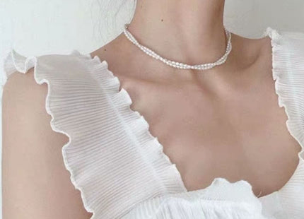 Vintage Layered Pearl Choker Necklace Double Strand Pearl Necklace