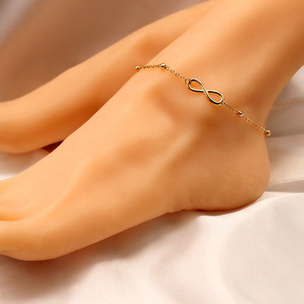 Double Layer White Pearl Beaded Anklet Jewelry