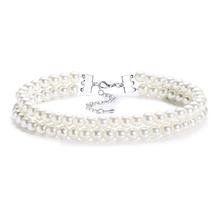 Multi Layered Pearl Neck Chain Necklace Sweater Chain Pearl Necklaces - FASHION SHEGOODS LLC