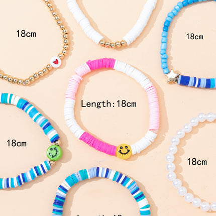 Colorful Smile Polymer Clay Beach Bohemian Bracelets