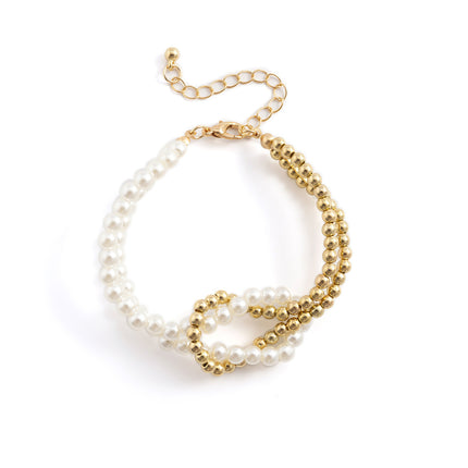Twisted Pearls Double Stranded Beaded Bracelet