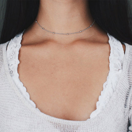 Bead Delicate Chain Necklace
