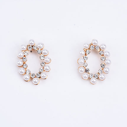 Rhinestone Flower Hoop Earrings
