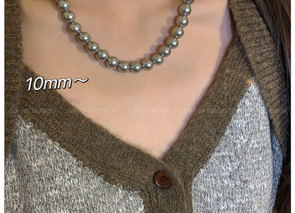 Gray Glass Pearl Fashion Necklaces for Gift