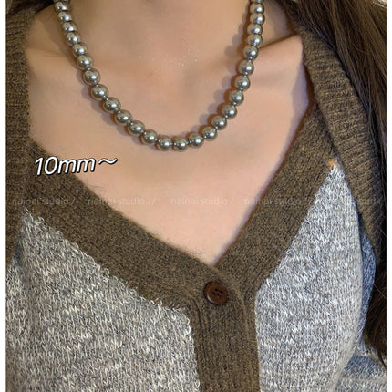 Gray Glass Pearl Fashion Necklaces for Gift