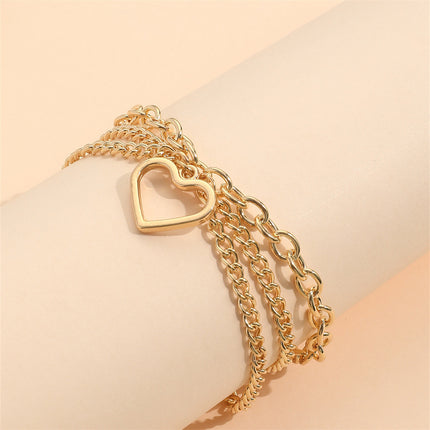 Feet Tassel Snake Pendant Triple Three Layers Chain Anklet Jewelry