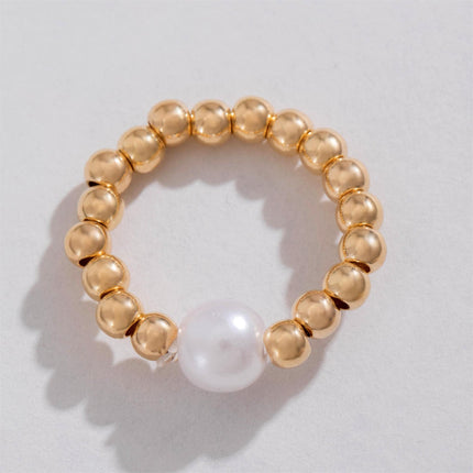 Elastic Pearl Seed Bead Rings