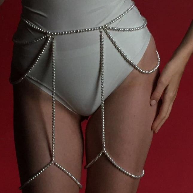Multi-layer Pearl Body Chain Set
