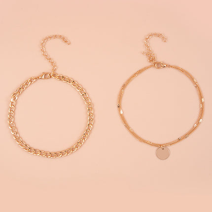 Summer Chic Metal Double-Layer Beach Ankle Chain