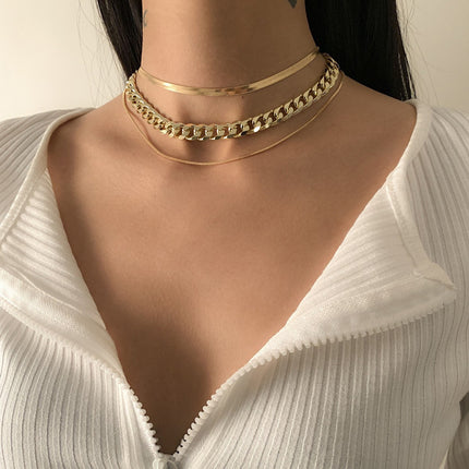 Multilayer Layered Snake Chain Necklace