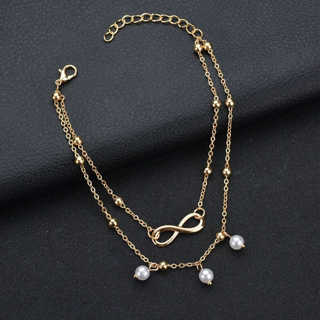 Bohemian Imitation Pearl Anklets Jewelry