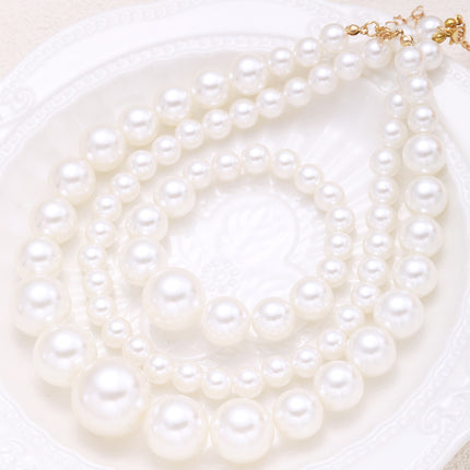 Large Big Pearl Bead Necklace Bracelet Set Women's Jewelry Sets - FASHION SHEGOODS LLC