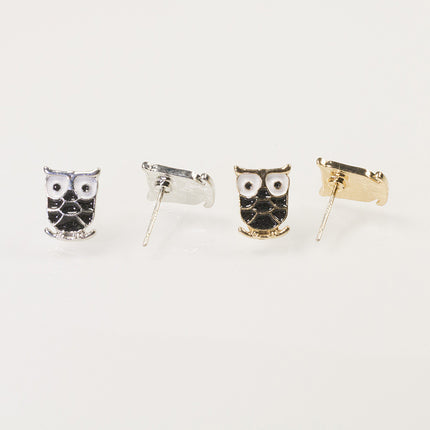Enamel Owl Stud Earring