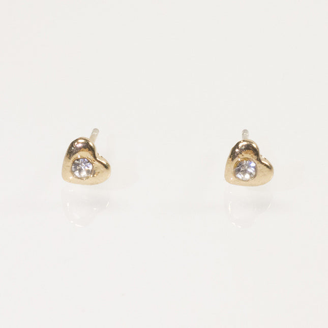 Rhinestone Heart Stud Earring