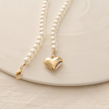 Heart Pendant Women Pearls Choker Necklace - FASHION SHEGOODS LLC