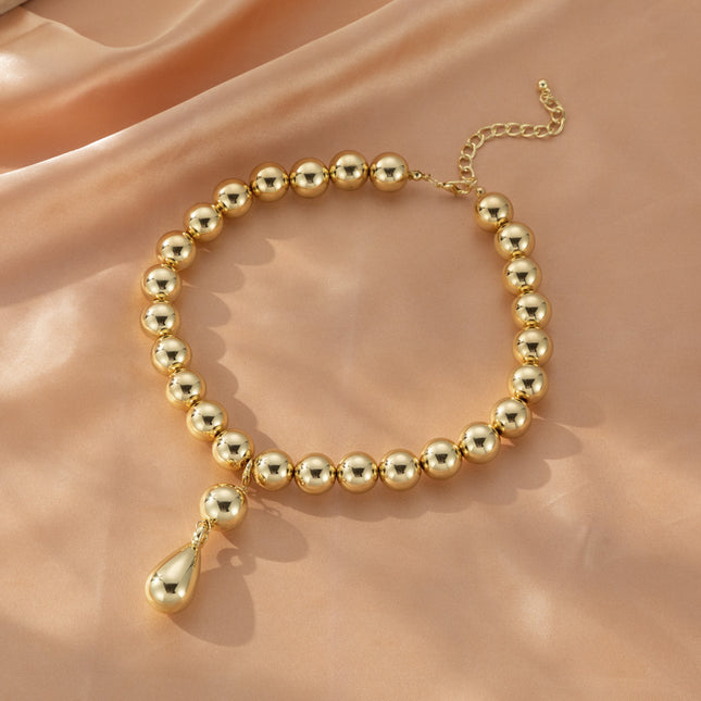Punk Metallic Beaded Chunky Necklace