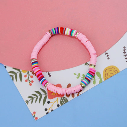 Polymer Clay Beads Bracelet Multicolor
