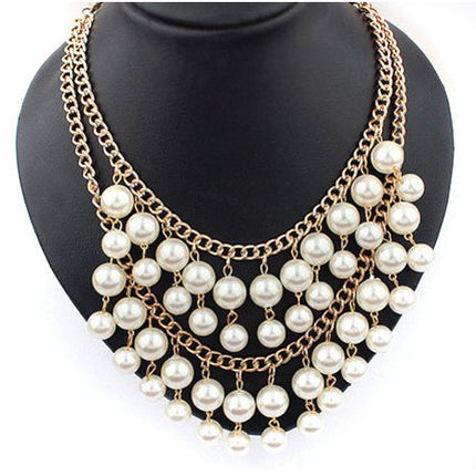 Pearl Necklace Chain Multilayer Banquet Jewellery