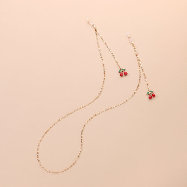 Sweet Cherry Fruit Pendant Glasses Chain