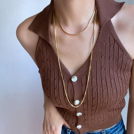 Snake Chain Layer Long Necklace