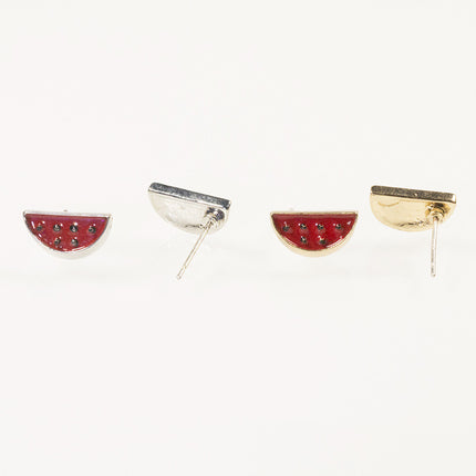 Watermelon fruit stud earrings set