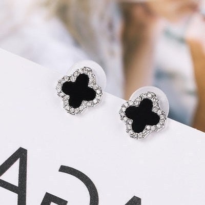 Four Leaf Clover Rhinestone Earrings - FASHION SHEGOODS LLC