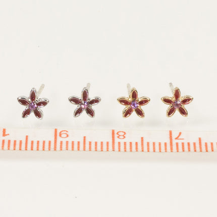 Rhinestone Flower Stud Earrings