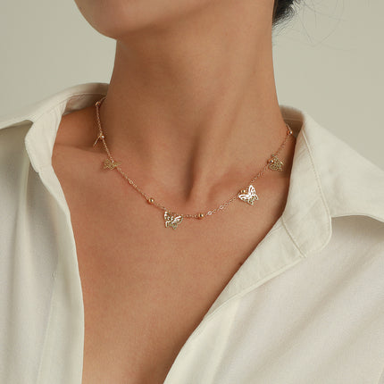 Multilayer Butterfly Pendant Necklaces