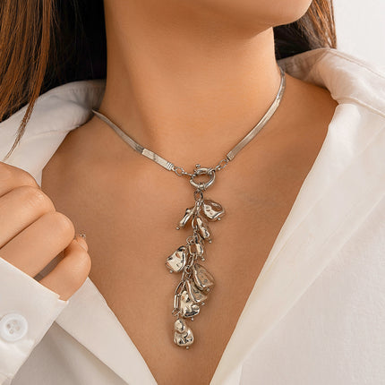 Snake Chain Necklace Retro Pearl Tassel