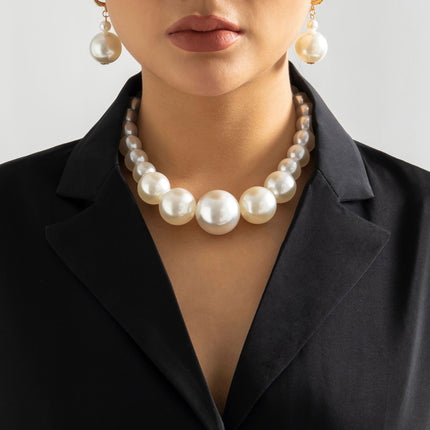 Retro Chocker Pearl Beads Necklace Jewelry