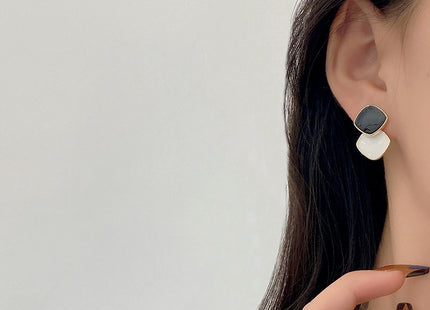 Sweet Square Enamel Earrings for Women