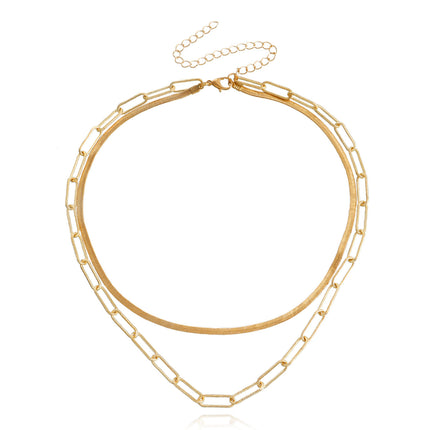 Multi Layer Snake Chain Clasp Necklace