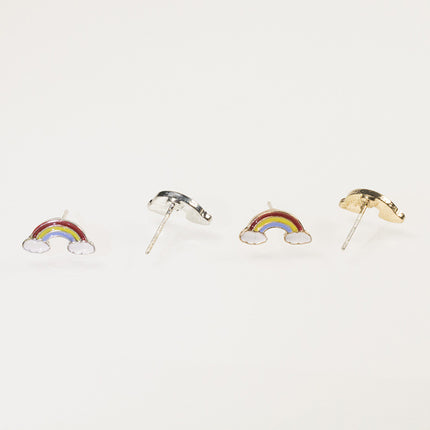 Sheep rainbow stud earrings set