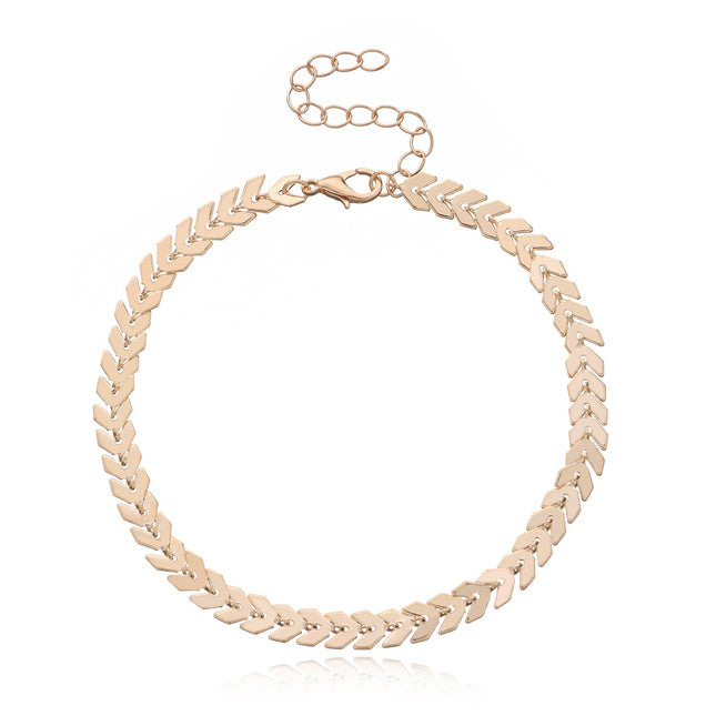 Leaf Arrow Chain Beach Anklet Jewelry