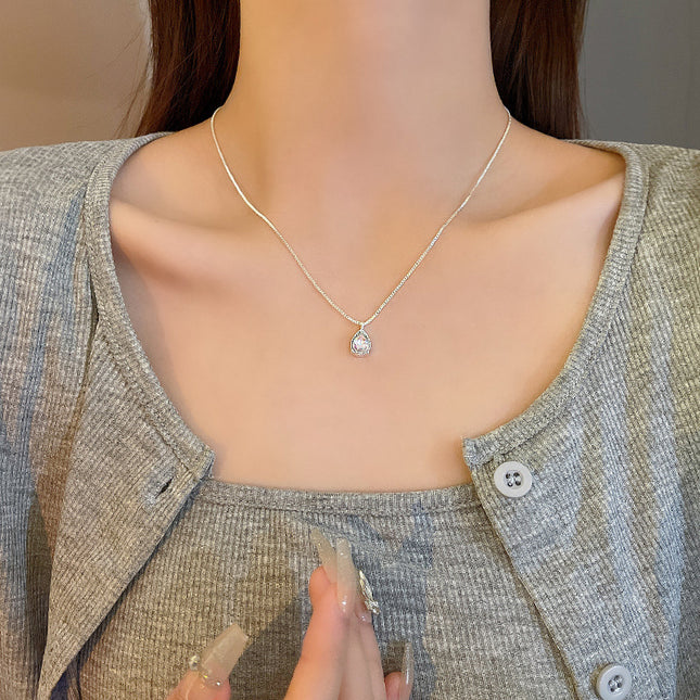 Water Drop Crystal Stone Pendant Necklace