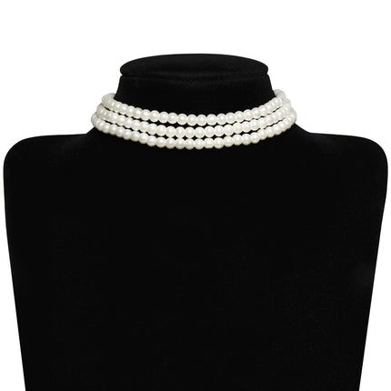 Layered Choker Pearl Necklaces Jewelry Set - FASHION SHEGOODS LLC