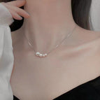 4 Pearls Imitation Rhodium Color