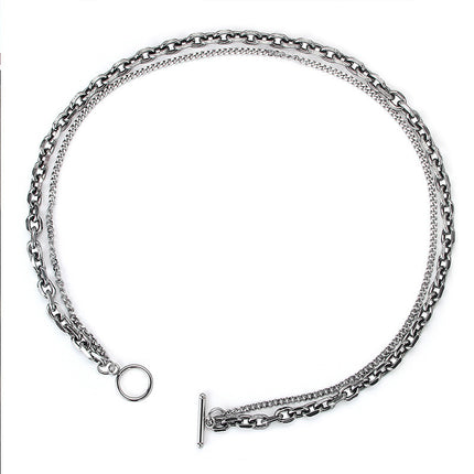 Multi Double Layer Necklace Choker Chain Necklace - FASHION SHEGOODS LLC